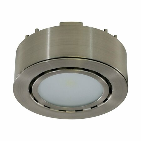 LITELINE Puck Light, 12 VDC, 2 W, 1-Lamp, LED Lamp, 130 Lumens, 3000 K Color Temp, Matte Nickel Fixture UCP-LED1-MN